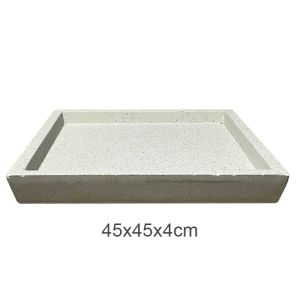 Fibrous clay beige-granite square pot plate - 45x45x4cm 5 pcs/box