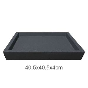 Fiber clay anthracite granite square pot plate - 40.5x40.5x4cm 5 pcs/box