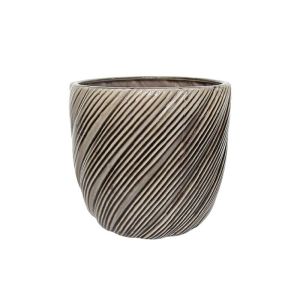 Clay pot brown cylinder with strange lines - Φ23x21cm 4/box