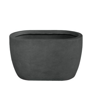 Large flowerpot made of lightweight black cement, rectangular - 78x46x44cm