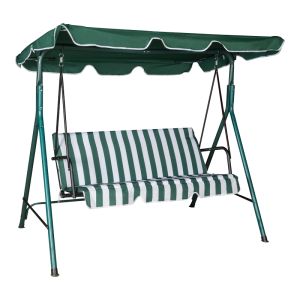 GARDEN SWING GLOBO METAL GREEN-CANVAS IN WHITE-GREEN NUANCE 170X110X153CM