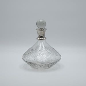 Декантер стъкло-метал сребърен 22x20см