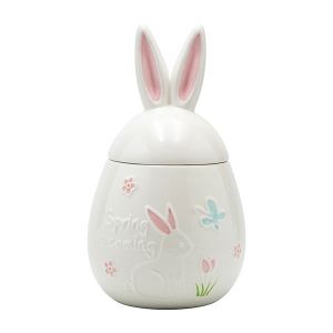 Decorative Easter jar rabbit ceramic white 15.9x16.2x28cm