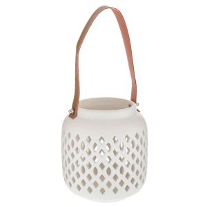 DECORATIVE CERAMIC LANTERN IN WHITE COLOR 10.5X12 CM