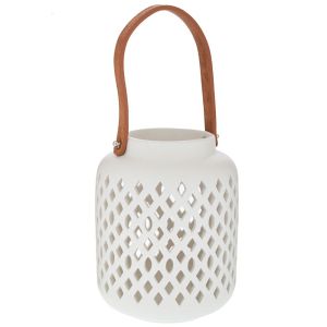 DECORATIVE CERAMIC LANTERN IN WHITE COLOR 12.5X16 CM