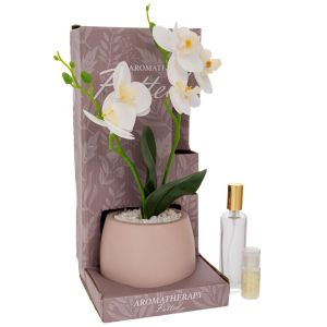 DECORATIVE LILY IN A POT WITH AROMA IN A GIFT BOX (JASMINE), SALMON COLOR 14X14X30CM