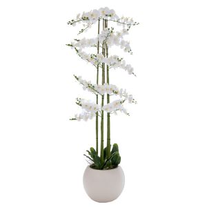 DECORATIVE WHITE ORCHID IN CERAMIC POT 190 CM
