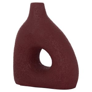Decorative vase Hm4667.06m terracotta in maroon red - 17x6.5x20hcm.