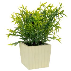 DECORATIVE GREEN GRASS IN A POT WITH AROMA IN A GIFT BOX (JADE DRAGON TEA AROMA) 15X12X27CM