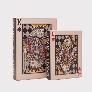 Decorative box-book S/2, teledo cards, beige-black, 34x25x7cm/ 27x20x5.5cm