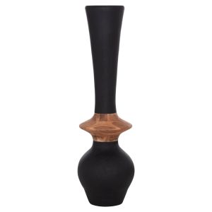 Decorative floor vase Nebula Hm4660.01m fiber cement black teak wood Φ45x148hcm.