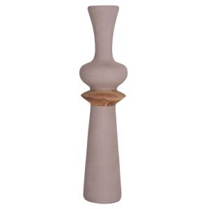 Decorative floor vase Nebula Hm4660.05l fiber cement in teak taupe color Φ45x172hcm.