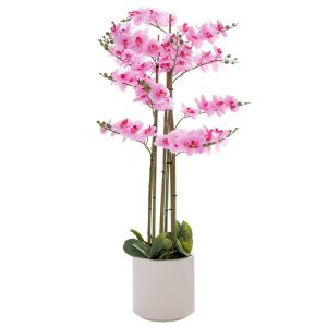 DECORATIVE PINK ORCHID PHALAENOPSIS IN CERAMIC POT 127 CM