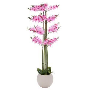 DECORATIVE PINK ORCHID PHALAENOPSIS IN CERAMIC POT 160 CM