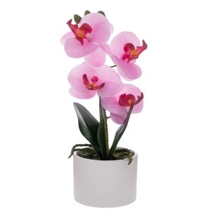 DECORATIVE PINK ORCHID PHALAENOPSIS IN CERAMIC POT 28 CM