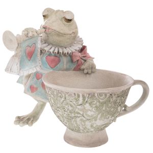 DECORATIVE POLYRESIN FLOWER POT IN THE SHAPE OF A FROG 33X34X29 CM