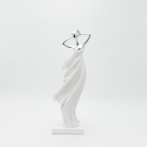 Decorative sculpture woman silver 14x9.5x38.5cm