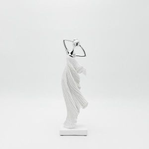 Decorative sculpture woman silver 9.5x6.5x32cm
