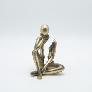 Decorative sculpture figure made of polyresin with a golden surface 10.5x9.5x14cm