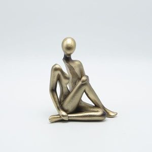 Decorative polyresin sculpture figure with gold surface 12x8x14cm