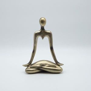 Decorative sculpture figure made of polyresin with a gold surface 16.5x7.5x22cm