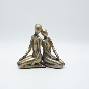 Decorative sculpture figure made of polyresin with a gold surface 18.5x7.5x17cm
