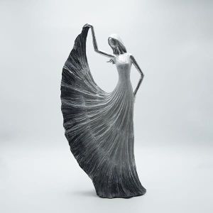 Decorative sculpture figure made of polyresin with a gold surface 24x10.5x48.5cm