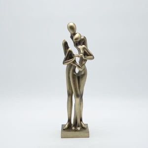 Decorative sculpture figure made of polyresin, gold surface 10x8.5x32cm