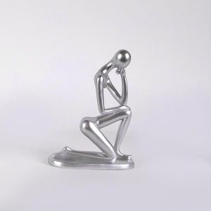 Decorative sculpture figure made of polyresin, silver 16.5x8x22.5cm