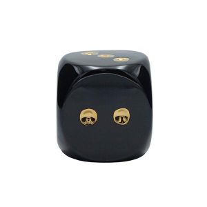 Decorative dice white-gold 10x10x9.5cm