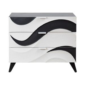 Дървен шкаф бял - черен 80x40x80см