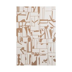 Дървена абстрактна картина - светло кафяво 60x4x90см