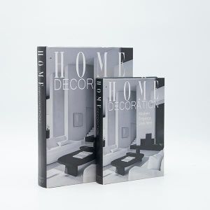 Wooden box-book S/2 black-white-gray 28.5x22x4cm / 22x17x3cm