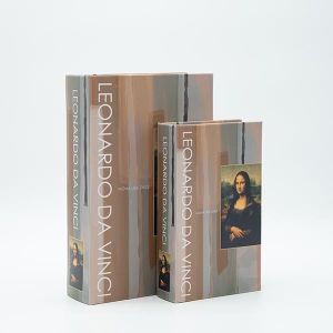 Wooden book box S/2, brown - black, 27x18x7cm / 21x13x5cm