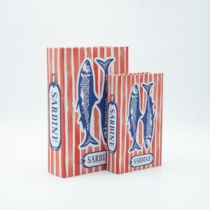 Wooden book box S/2, red-blue 27x18x7cm / 21x13x5cm