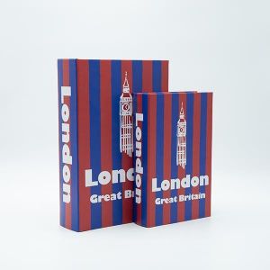 Wooden box-book S/2, red-blue 30x21x7cm / 24x16x5cm