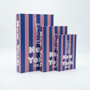 Wooden box-book S/3, purple-red 33x22x7cm / 26x17x5cm / 21x13x3cm