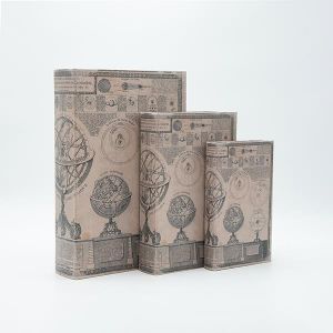 Wooden book box S/3, gray - black, 33x22x7cm / 26x17x5cm / 21x13x3cm