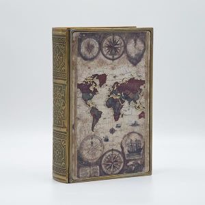 Wooden book box, brown, 20x6.8x30cm