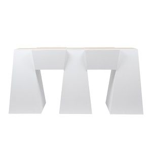 Дървена холна маса, бяла, 140x45x78см