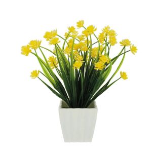 Yellow potted plant - 8x8x23cm 96/box