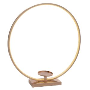 GOLDEN METAL WREATH WITH LED LIGHT 60X12X63 CM