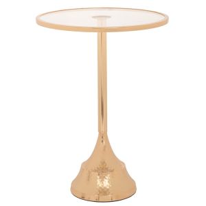 ЗЛАТИСТА МЕТАЛНА МАСА СЪС СТЪКЛЕНА ПОВЪРХНОСТ D35X47CM