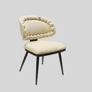 Velvet chair gray 62.5x61x49x86cm