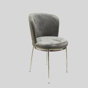 Velvet chair gray-silver 59x55x83cm