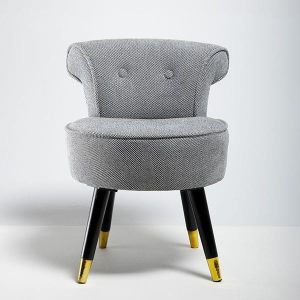 Velvet chair black and gold 45x48x61cm
