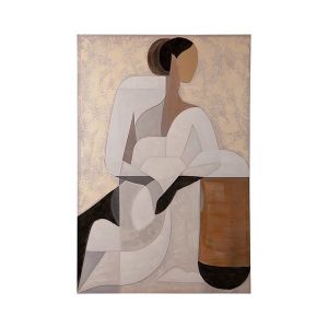 Картина женска фигура бяло - тъмносиньо - кафяво 80x3.5x120см