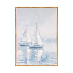 Картина кораби в светло синьо - бежово 30x2x40см