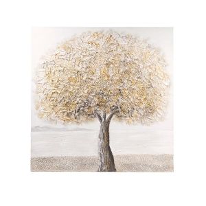Картина дърво кафяво-бежово 100x3x100см