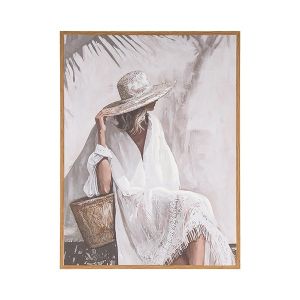 Картина жена, бяло - бежово, 30x2x40см